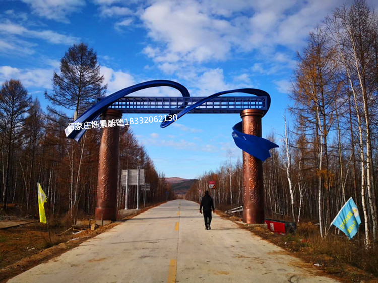 不锈钢牌楼雕塑