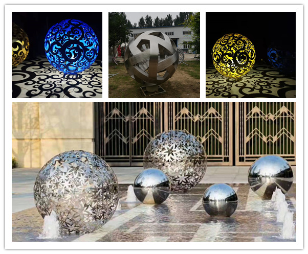 不锈钢镂空球雕塑