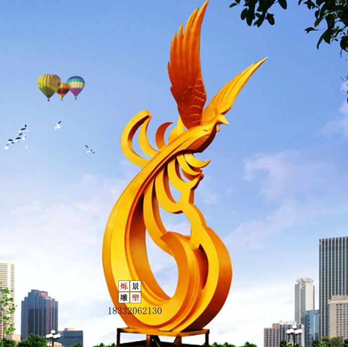 不锈钢凤凰雕塑制作厂家