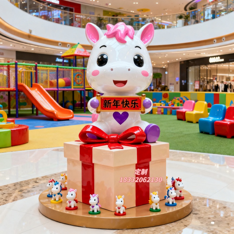 商场卡通玻璃钢马雕塑制作工厂